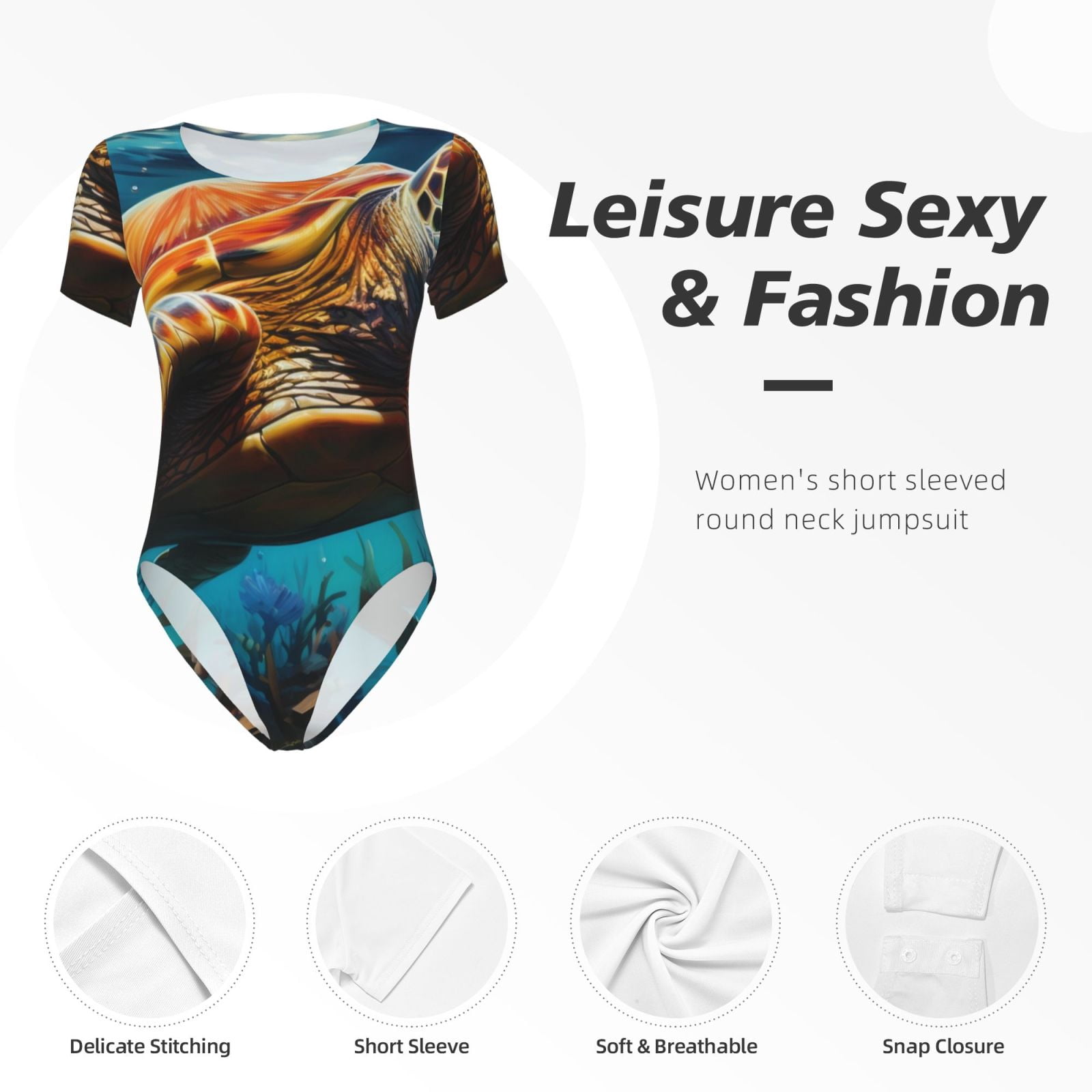 Bodysuit Manica Lunga Donna – Scollo Alto, Viscosa Elasticizzata, Colore Principale