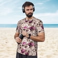 thumbnail image 4 of Wukai Rose Flowers Print Men's Short-Sleeved Mesh T-Shirt,Quick-Dry Short Sleeve Workout T-Shirt-3X-Large, 4 of 8
