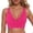 Hot Pink, variant on Kingdiese Women's Elegant Solid Color Casual Top For Sleeveless Neck Swimwear Separate Top Stylish Summer Beachwear Swim Bra Tops Women, Size M