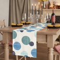 thumbnail image 2 of Table Runners 72 Inches Long Dress Scarves, Abstract Geometric Farmhouse Kitchen/Dining Table Runner, Coffee Tablerunners, Farmhouse Vintage Polka Dot Teal Blue 18x72 Inch, 2 of 9