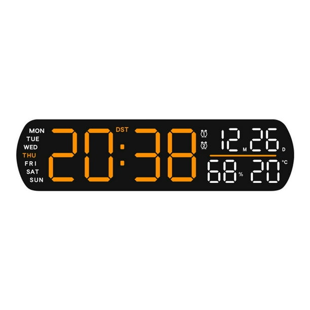 Reloj despertador digital Reloj digital Fácil de leer Pantalla LED multifuncional Escritorio Amarillo