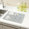 thumbnail image 2 of REGALWOVEN Dish Drying Mat, Absorbent Microfiber Kitchen Mat, Stone Drying Mat for Kitchen Counter, Dishes, Utensils, Pots Gray 15.7*11.8 inch, 2 of 6