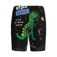 thumbnail image 5 of Fotbe Space Dino Cartoon Black Pajama Shorts for Men, Men's Pajama Bottoms, Sleepwear,Short Pajama Pants-X-Large, 5 of 9