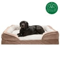 thumbnail image 4 of FurHaven Pet Products Velvet Waves Perfect Comfort Full Support Orthopedic Sofa-Style Pet Bed for Dogs & Cats - Brownstone, Jumbo Plus, 4 of 13