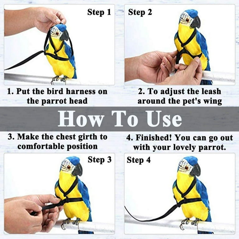 Traction Rope Bird Harness Leash Bird Leash Parrot Harness Parrot Flying  Rope