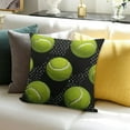 thumbnail image 3 of SHANXI  Tennis Ball Decorative Throw Pillow Cover Case Cool Round Balls Parallel Yellow Green Black White 22x22in, 3 of 5