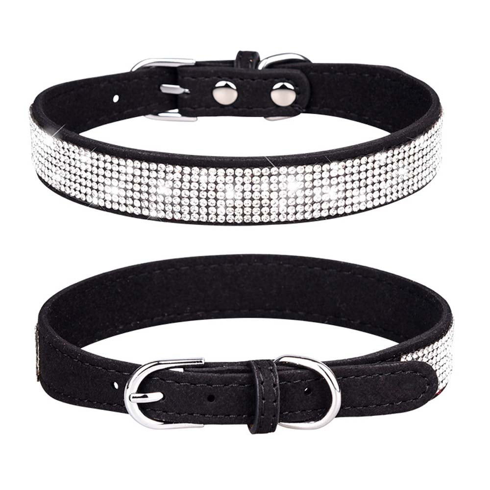 Dog Collar for Small Dogs, Adjustable Leather Bling Dog Collars, Dog