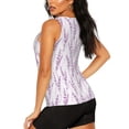 thumbnail image 3 of Balery Lavender Flowers Camiseta sin mangas estampada ligera para mujer, tops de entrenamiento sin mangas, camisetas de yoga transpirables de secado rápido.-Large, 3 of 7