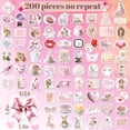 thumbnail image 3 of Paquete de 200 pegatinas Coquette, pegatinas rosas duraderas para decorar botellas de agua y portátiles., 3 of 8