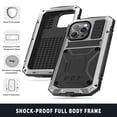 thumbnail image 5 of Allytech for iPhone 14 Pro Case with Built-in Tempered Glass Screen Protector, Metal Case with TPU Bumper Shockproof Anti-Drop Dustproof Kickstand Case for iPhone 14 Pro 6.1 inch 2022, Silver, 5 of 8