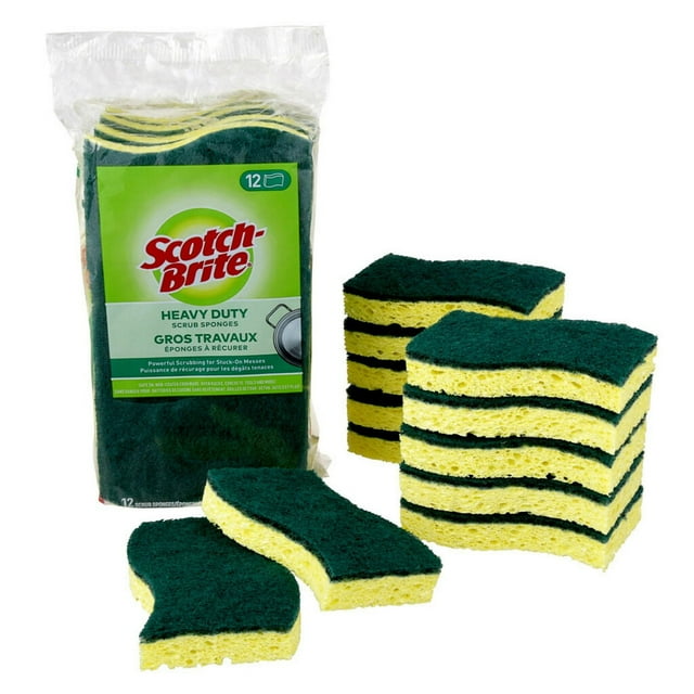 Scotch-Brite Heavy Duty Scrub Sponge, 12-Count