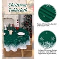 thumbnail image 5 of Round Christmas Tablecloth 60 Inch Xmas Round Table Cover, Green Snowflake Christmas Tablecloth Indoor Decorative Table Cover for Outdoor Holiday Party Kitchen Dining Room, 5 of 6