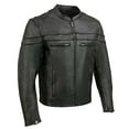 thumbnail image 2 of EVENT LEATHER Men's Black Sporty Scooter Crossover Motorcycle Riding Leather Jacket EL1408-2X-Large, 2 of 4