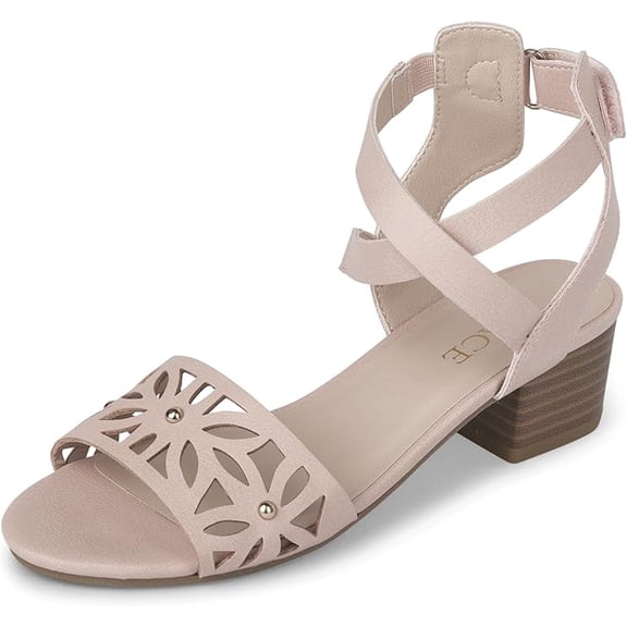 Children’s Place Girls’ Pink Gladiator Heel Sandals – Perforated, Size Youth 3