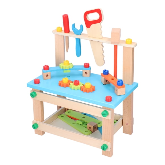 Wooden Workbench Toy,Wooden Assembling Workbench Toy Educational Toy Children Building Construction Toy True Excellence
