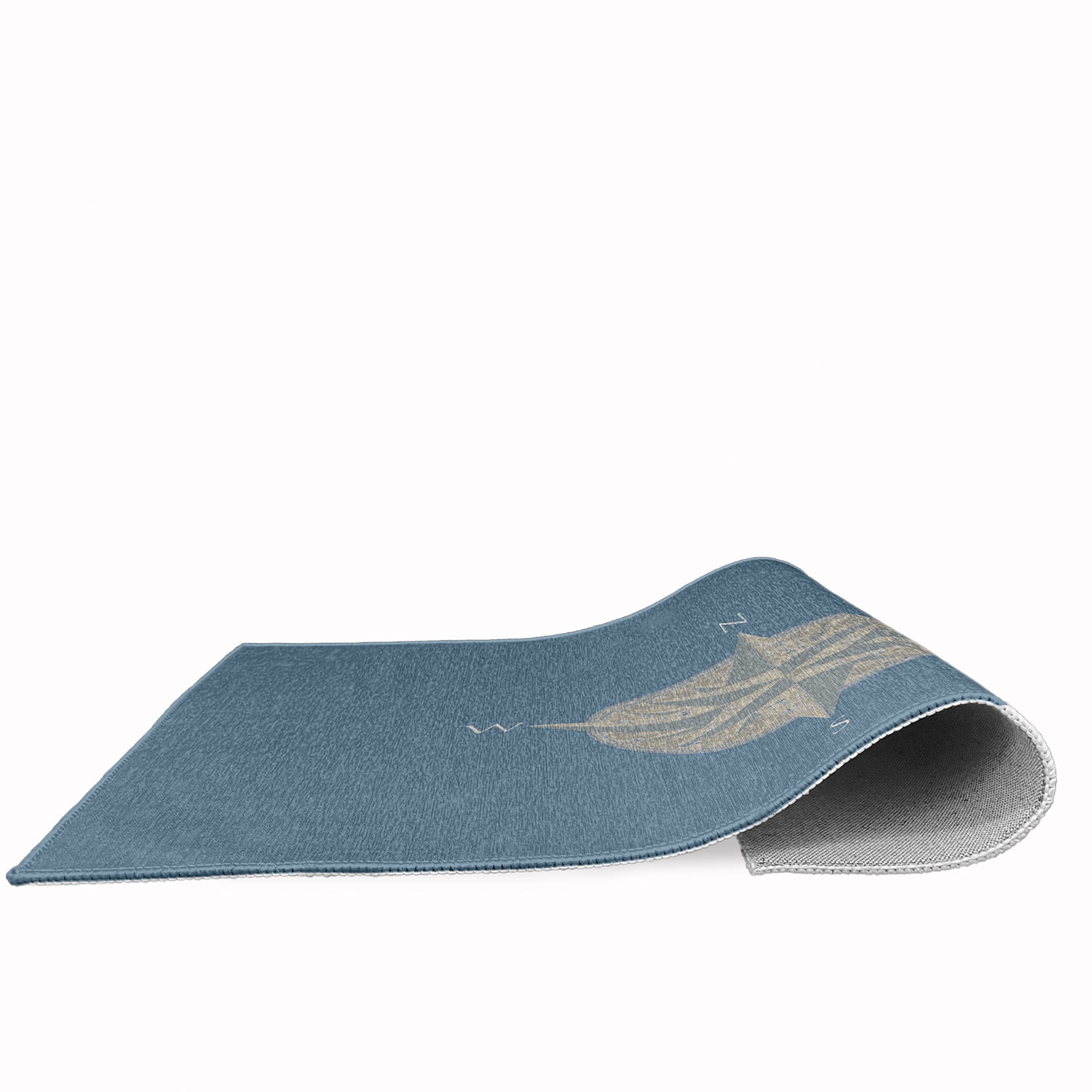 Simply Daisy 3' x 5' Compass Nautical Chenille Rug, Dusty Smoke