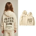 thumbnail image 5 of Kids Hoodies Jesus Loves You Hooded Sweatshirts Long Sleeve Graphic Sweatshirt Fashion Loose Pullover Top Cute Sweatshirts Girls Clothes Size 9-10 Years Cute&nbsp;Boy Girl&nbsp;Clothing, 5 of 6