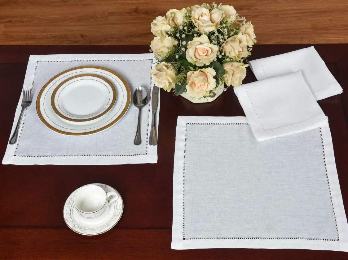 Set of 8 Ivory/White Easter Flowers & Cross Lace Napkins MORE AVAILABLE NEW 