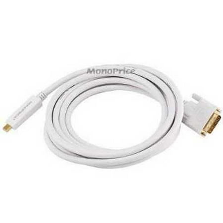 Displayport To Dvi Cable - Monoprice 15ft 32AWG Mini DisplayPort to DVI Cable - White