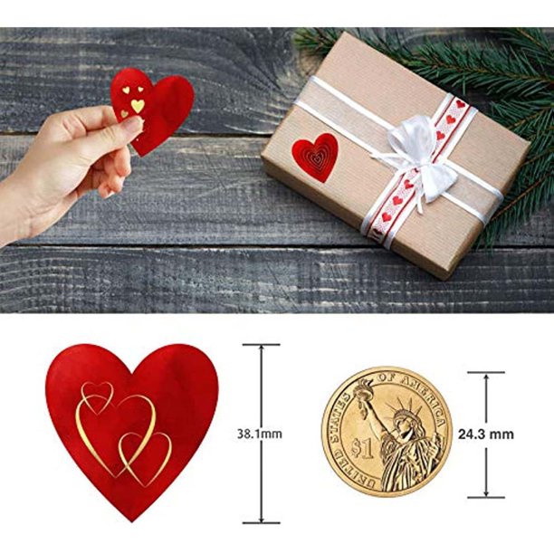 500 Pegatinas Corazón Holográfico 1 Pulgada - San Valentín, Manualidades, Sobres - ¡Brillantes!