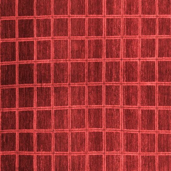 Ahgly Company Indoor Square Abstract Red Modern Area Rugs, 6' Square