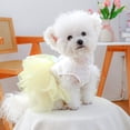thumbnail image 5 of PEONAVET Easter Dog Dress, Spring Easter Bunny Embroidery Pet Costume for Dog Cats, Cute Yelloe Tulle Outfit for Holiday Party Decorations(S), 5 of 6