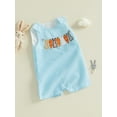 thumbnail image 3 of Suealasg Toddler Girls Boys Ovrealls Rompers Baby Easter Clothes Rabbit Carrot Embroidered Sleeveless Bodysuits Jumpsuits, 3 of 7