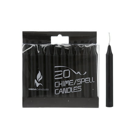 Mega Candles - Unscented 4 Inch Mini Chime Ritual Spell Taper Candles - Black, Set of