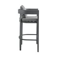 thumbnail image 5 of Armen Living Argiope Outdoor Patio 5-Piece Bar Table Set in Aluminum with Grey Cushions, 5 of 12