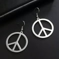 thumbnail image 5 of RSAMD Vintage Peace Sign Symbol Drop Earring For Women Geometric Round Stainless Steel-Gold Color, 5 of 7