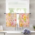 thumbnail image 3 of Spring Floral Semi Sheer Curtains 54 Inch Length 2 Panels Set, Watercolor Elegant Summer Flowers Botanical Sheer Kitchen Curtain Privacy Voile Window Curtain for Living Room Bedroom Rod Pocket Drapes, 3 of 7