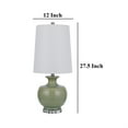 thumbnail image 5 of Kela 28 Inch Table Lamp Set of 2, Green Ceramic Pot Base, White Shade, 5 of 7