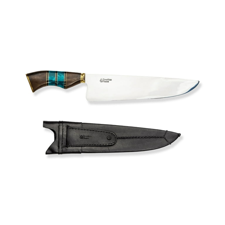 Brazilian Flame Chef Picanha 10-inch Stainless Steel Knife in Pink