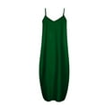 thumbnail image 4 of Robe Maxi d'Été pour Femmes Robe Longue Décontractée Bohème Sans Manches à Bretelles Smockée à Volants Longue Plage Soleil Robes, 4 of 4