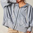 thumbnail image 2 of Veste d'Automne pour Adolescente à Manches Longues de Couleur Unie, 2 of 4