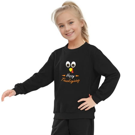 

Fshinging Toddler Sweatshirt Boys Girls Thanksgiving Kids Fall Cotton Long Sleeve Crewneck Casual Print Pullover Loose Soft Outfit Shirt Tops
