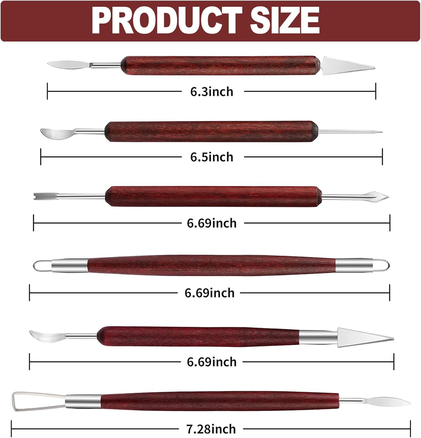 LINPHCEY 6-Piece Clay Sculpting Tools Set Perfect for Polymer Air Dry Modeling Beginners & Professionals Ideal DIY Pottery Ceramics Crafting