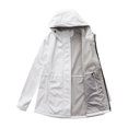 thumbnail image 3 of Vinsonshop Women Rain Jacket Long Raincoat for Women Casual Outerwear Raincoats for Women with Hood Womens Zip Up Jacket Hooded Jacket Women Hiking Jacket Women White 4XL, 3 of 9