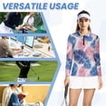 thumbnail image 6 of Uorisanigo Palm Leaf Long Sleeve Golf Polo Shirts Size M Relaxed Casual Hiking Running Workout Tops Quarter Zip Daily Wear for Tennis Hiking & Outdoor Sports, 6 of 7