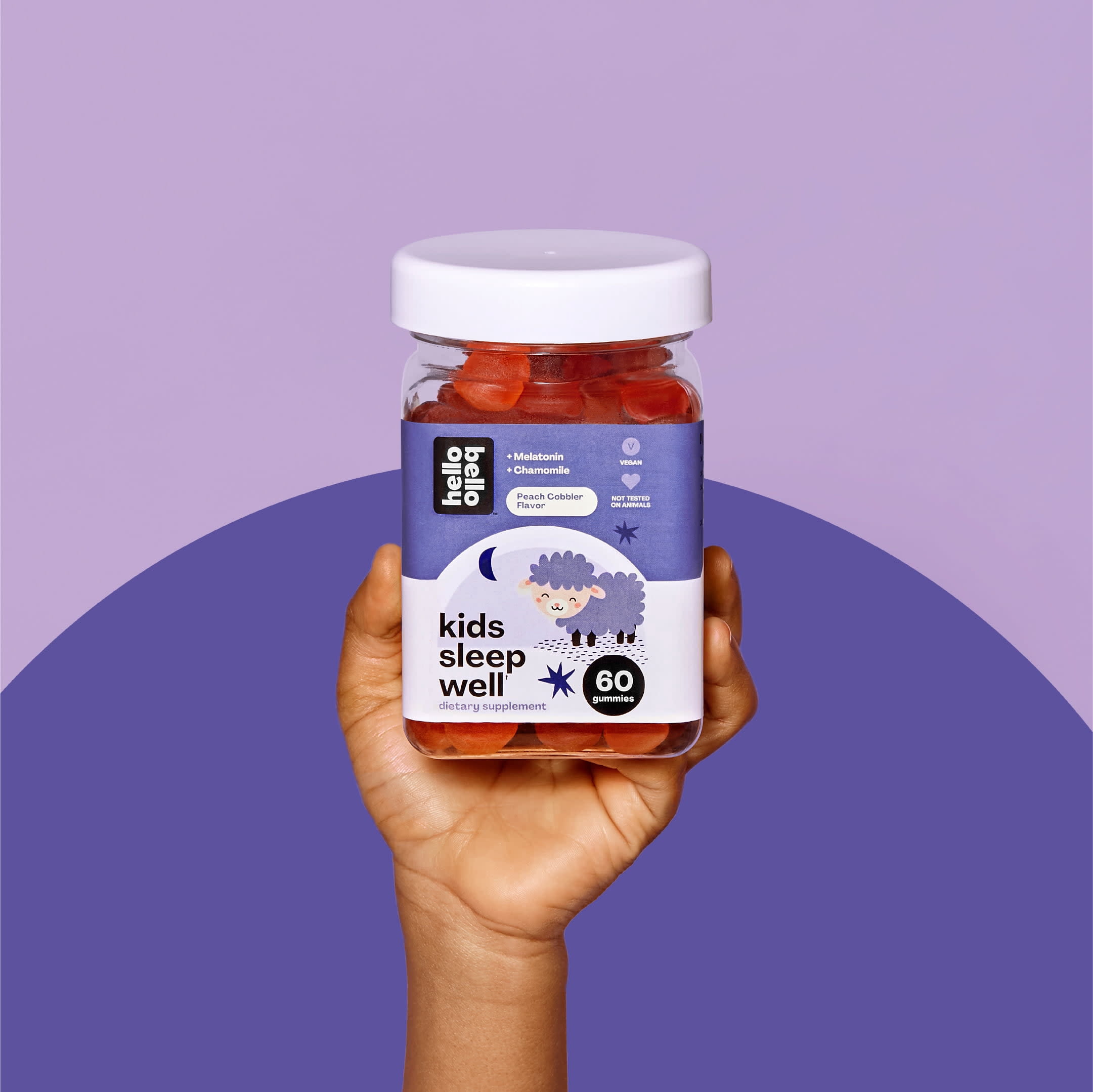 Hello Bello Organic Kids Sleep Well Gummy Vitamin with Melatonin, 60 Count Bottle