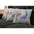 thumbnail image 5 of Ambesonne Fish Throw Pillow Cover 4 Pack, Watercolor Japanese Carps, 18", Blue Orange, 5 of 5