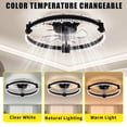 thumbnail image 4 of Modern Tree Branch Ceiling Fan with Circular Acrylic LED Light – Black, 7 Durable Blades, Silent 15W 500mm Motor – Energy Efficient Fixture, Easy to Install for Bedroom or Living Room – Color: Black, 4 of 7