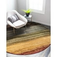 thumbnail image 2 of Unique Loom Barista Abstract Stripes Area Rug 8' x 8' Round Beige/Brown, 2 of 2