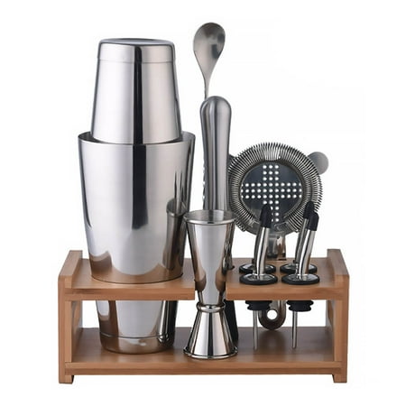 

ABIDE Yihaifu Martini Shaker Bartender Kit 10Pcs Set Cocktail Strainer Stainless Steel Cocktail Strainer Ice Muddler Spoon Jigger Pourers Bar Tools
