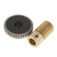 thumbnail image 3 of 0.5 Modulus Steel Worm Gear Wheel + Brass Gear Shaft Set Golden, Hole 6mm, 3 of 6
