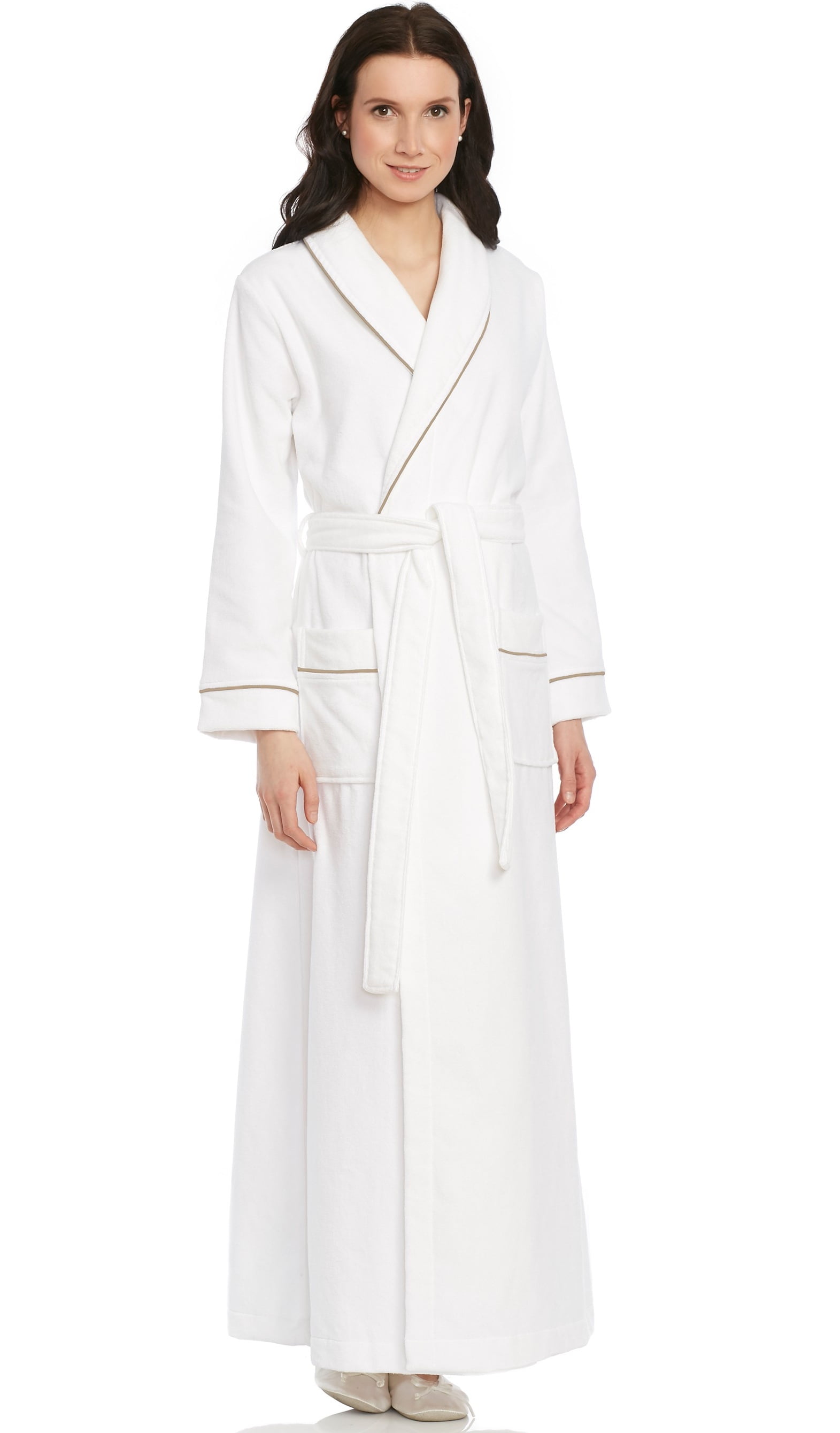 Cinderella Be Relax Long Women's Long Terry Robe White Petite