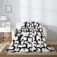 thumbnail image 2 of Sikiie Cartoon Penguin Cozy Flannel Fleece Throw Blanket: Lightweight & Thick for All Seasons - Perfect for Women, Men, & Kids"80"x60", 2 of 6