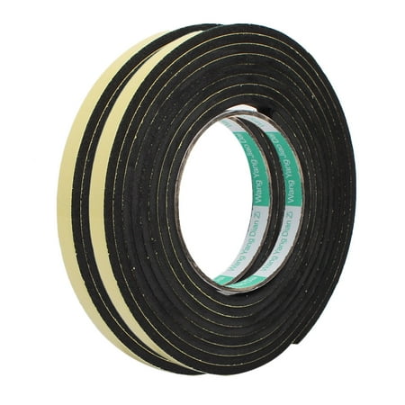 2pcs 3 Meter 12mm x 4mm Single-side Adhesive Shockproof Sponge Tape Yellow Black