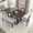 1: Gray, variant on Harper & Bright Designs Extendable Dining Table Set for 6, Wood Rectangle Kitchen Table Set with Removable Leaf and Trestle Legs and 4 Upholstered Chair and Bench, Gray