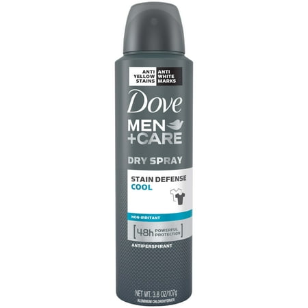 Dove Men+Care Stain Defense Cool Dry Spray Antiperspirant Deodorant, 3.8 (Best Way To Remove Deodorant Stains From Clothes)